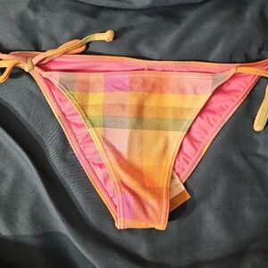 Billabong Warm Waves The Side‎ Tropic Plaid Side-Tie Bikini Bottom Large